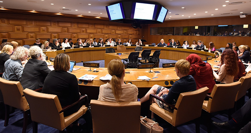 In May 2015, WSSCC and Essity held a joint hygiene seminar in the United Nations headquarters in New York. (photo)