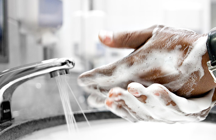 Hands with soap (photo)